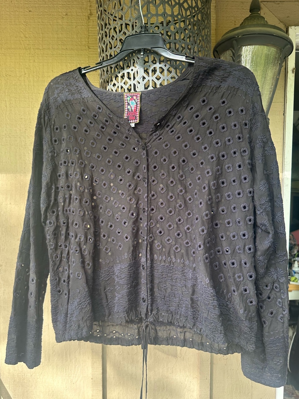 Johnny Was Stars Align Eyelet Blouse - Black
